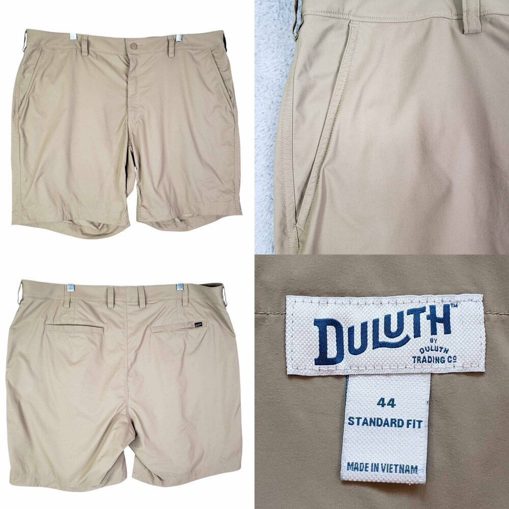 Duluth Trading Co Shorts Armachillo Chino Men’s Size 44 Khaki Tan Flat Front